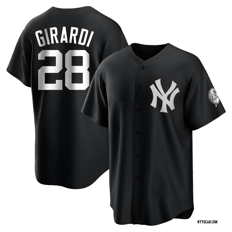 Black/White Joe Girardi Men's New York Yankees Jersey - Replica Big Tall