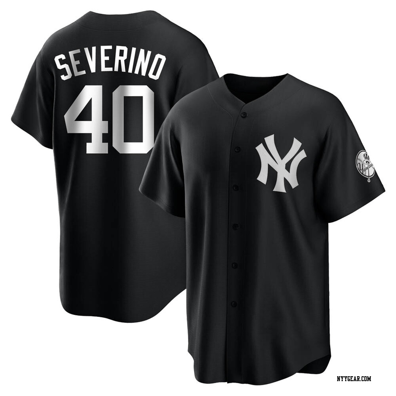 Black/White Luis Severino Youth New York Yankees Jersey - Replica
