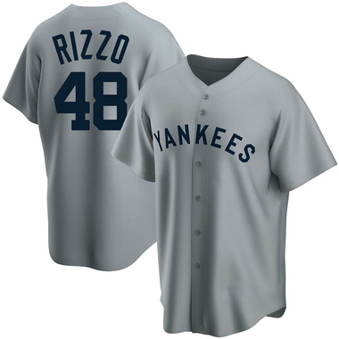 Gray Anthony Rizzo Men's New York Yankees Road Cooperstown Collection Jersey - Replica Big Tall