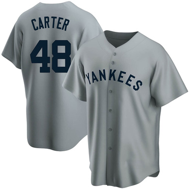 Gray Chris Carter Men's New York Yankees Road Cooperstown Collection Jersey - Replica Big Tall