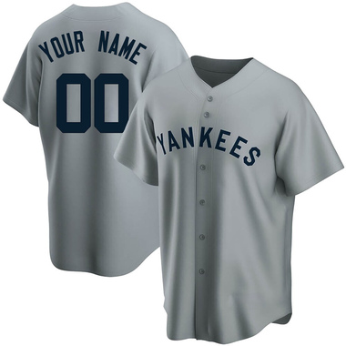 Gray Custom Youth New York Yankees Road Cooperstown Collection Jersey - Replica