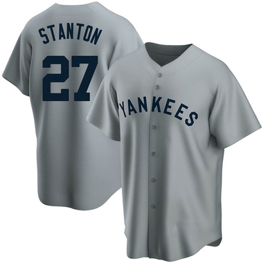 Gray Giancarlo Stanton Men's New York Yankees Road Cooperstown Collection Jersey - Replica Big Tall