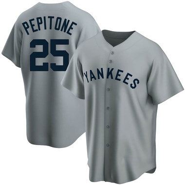 Gray Joe Pepitone Men's New York Yankees Road Cooperstown Collection Jersey - Replica Big Tall