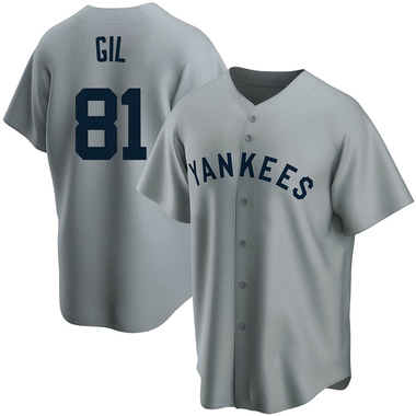 Gray Luis Gil Men's New York Yankees Road Cooperstown Collection Jersey - Replica Big Tall