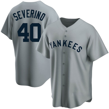 Gray Luis Severino Men's New York Yankees Road Cooperstown Collection Jersey - Replica Big Tall