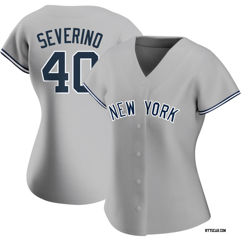 Gray Luis Severino Women's New York Yankees Road Name Jersey - Replica Plus Size