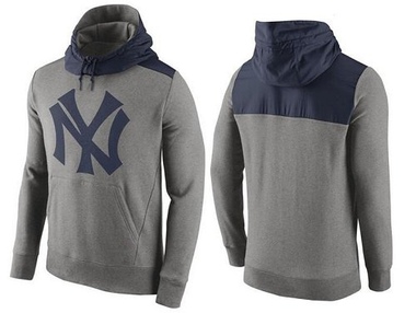 Gray Men's New York Yankees Cooperstown Collection Hybrid Pullover Hoodie - Big Tall