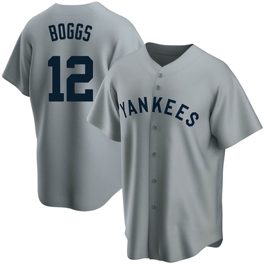 Gray Wade Boggs Men's New York Yankees Road Cooperstown Collection Jersey - Replica Big Tall