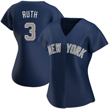Navy Babe Ruth Women's New York Yankees Alternate Jersey - Authentic Plus Size