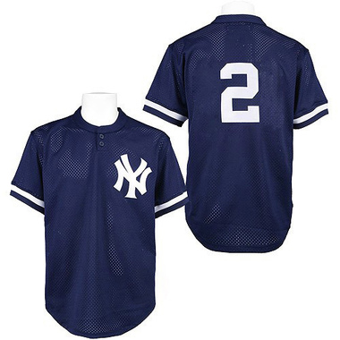 Navy Blue Derek Jeter Men's New York Yankees Practice Throwback Jersey - Authentic Big Tall