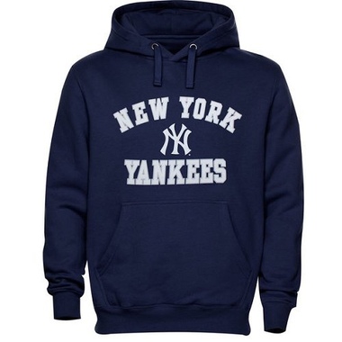 Navy Blue Men's New York Yankees Stitches Fastball Fleece Pullover Hoodie - - Big Tall