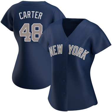 Navy Chris Carter Women's New York Yankees Alternate Jersey - Authentic Plus Size