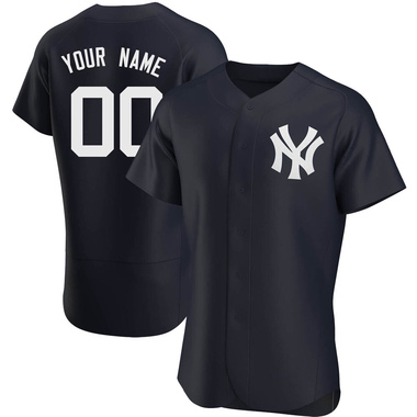 Navy Custom Men's New York Yankees Alternate Jersey - Authentic Big Tall