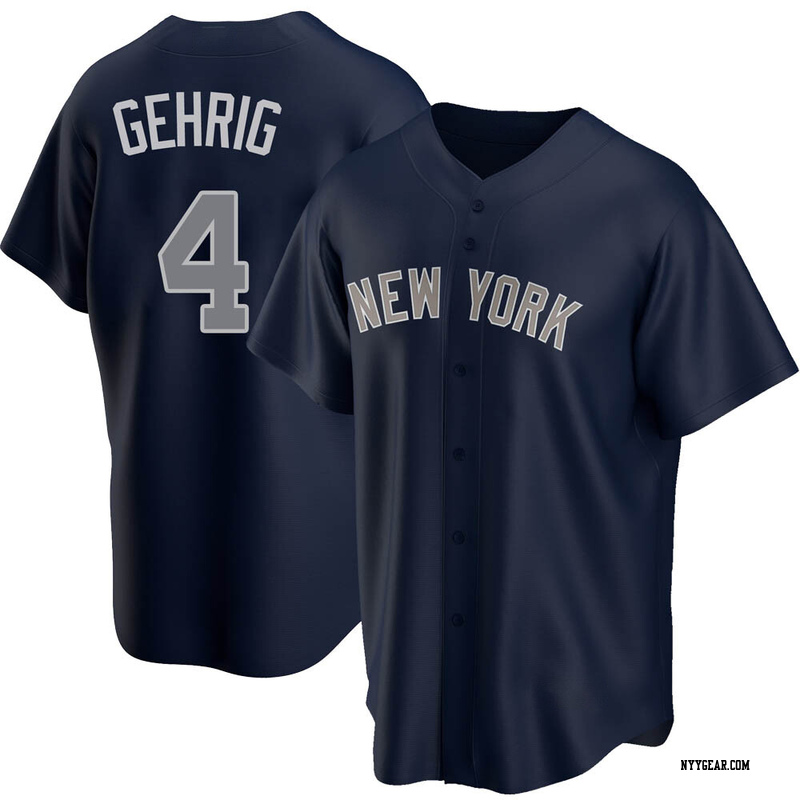 Navy Lou Gehrig Men's New York Yankees Alternate Jersey - Replica Big Tall