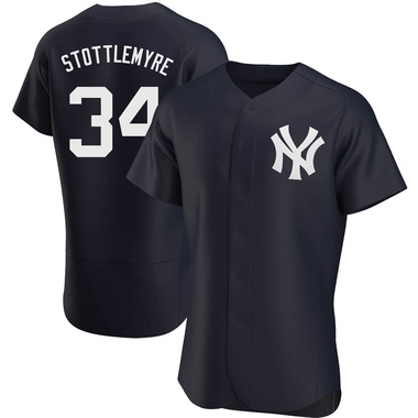 Navy Mel Stottlemyre Men's New York Yankees Alternate Jersey - Authentic Big Tall