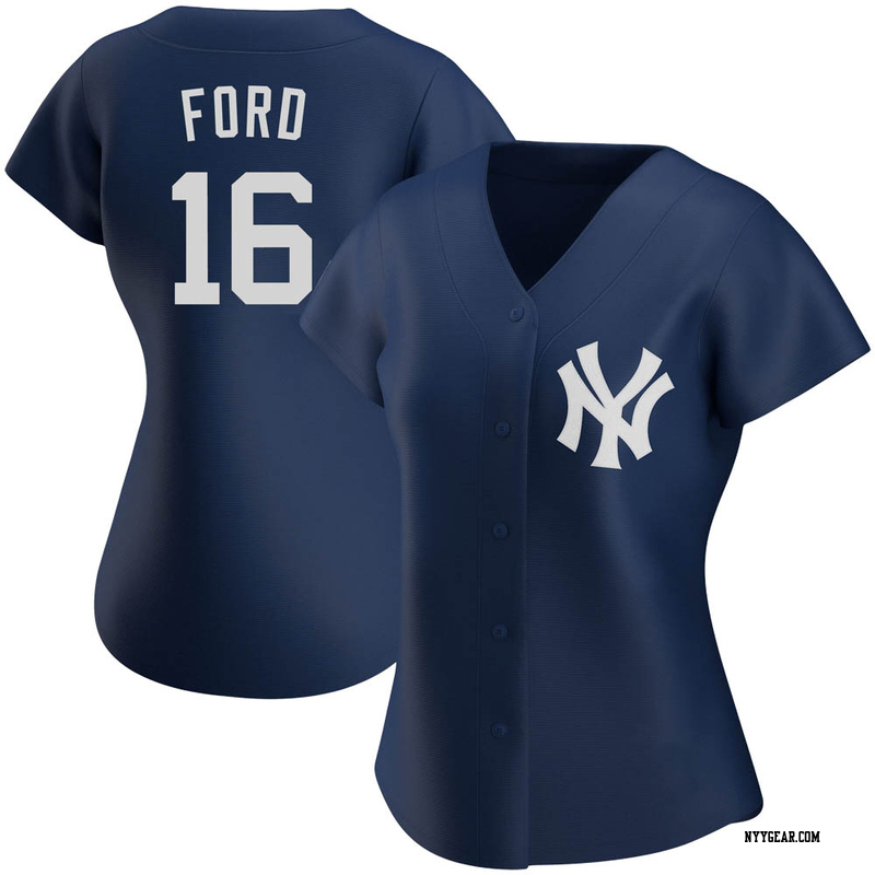 Navy Whitey Ford Women's New York Yankees Alternate Team Jersey - Authentic Plus Size