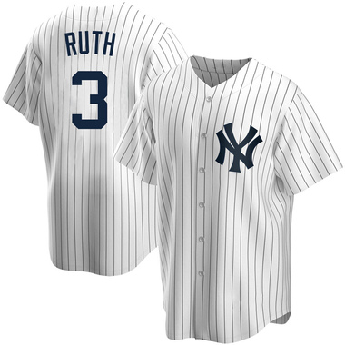 White Babe Ruth Men's New York Yankees Home Jersey - Replica Big Tall
