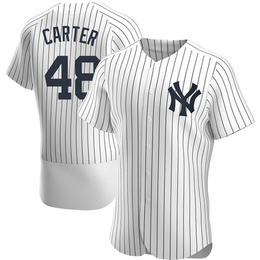 White Chris Carter Men's New York Yankees Home Jersey - Authentic Big Tall