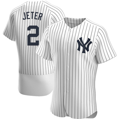 White Derek Jeter Men's New York Yankees Home Jersey - Authentic Big Tall
