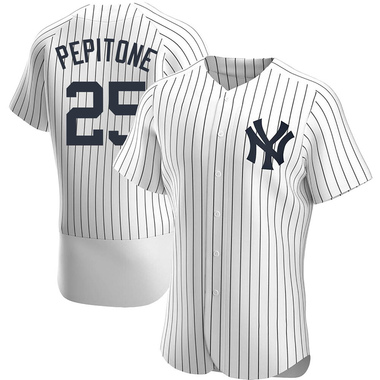 White Joe Pepitone Men's New York Yankees Home Jersey - Authentic Big Tall