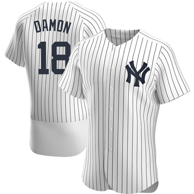 White Johnny Damon Men's New York Yankees Home Jersey - Authentic Big Tall