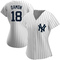 White Johnny Damon Women's New York Yankees Home Name Jersey - Authentic Plus Size