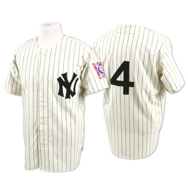 White Lou Gehrig Men's New York Yankees Throwback Jersey - Authentic Big Tall