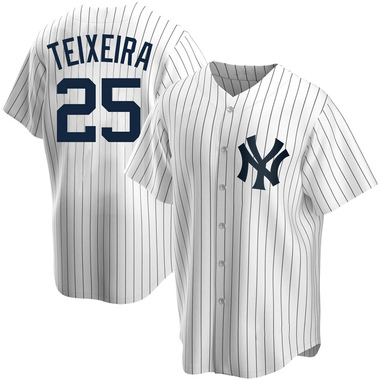 White Mark Teixeira Men's New York Yankees Home Jersey - Replica Big Tall