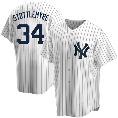 White Mel Stottlemyre Men's New York Yankees Home Jersey - Replica Big Tall