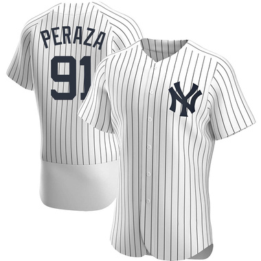 White Oswald Peraza Men's New York Yankees Home Jersey - Authentic Big Tall