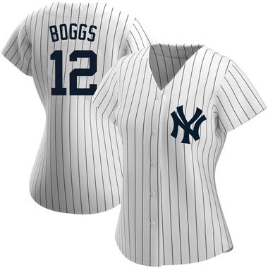 White Wade Boggs Women's New York Yankees Home Name Jersey - Replica Plus Size